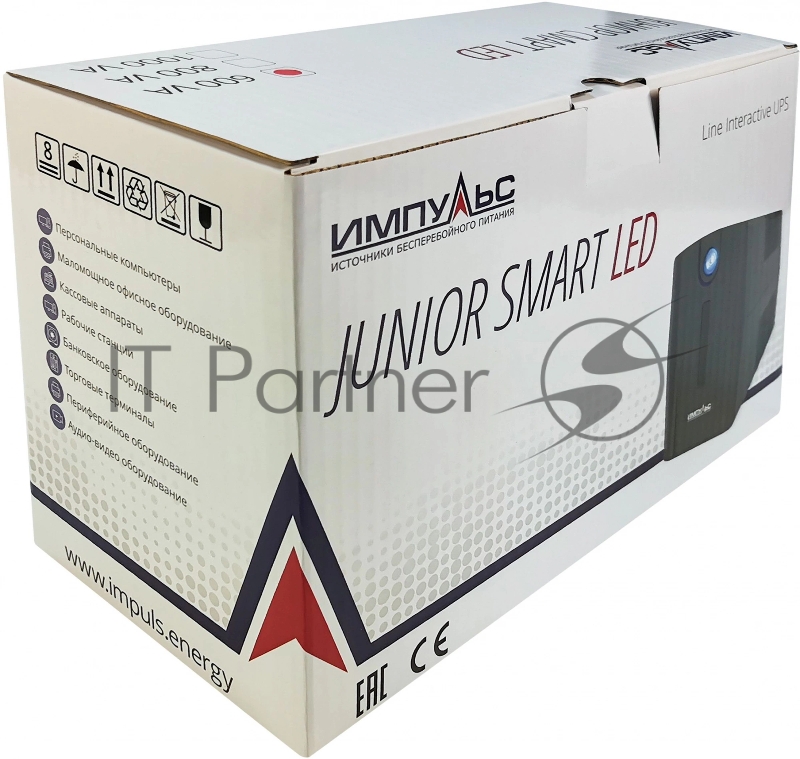 Источник бесперебойного питания Импульс Юниор Смарт 600 360Вт 600ВА черный