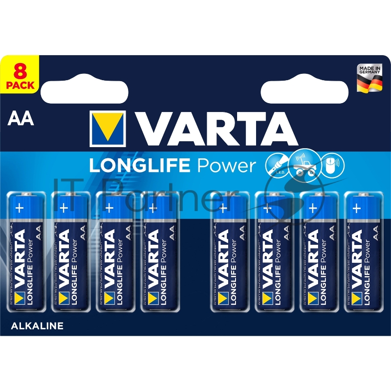 Батарейка Varta LONGLIFE POWER (HIGH ENERGY) LR6 AA BL8 Alkaline 1.5V (4906) (8/160) (8 шт.)
