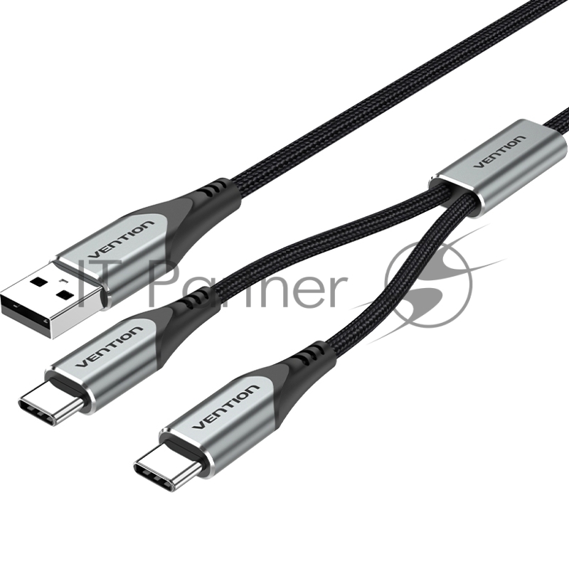 Кабель Vention USB-CM х 2/USB 2.0 AM - 1м.