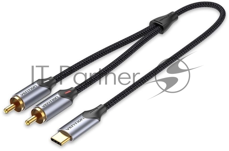 Переходник-разветвитель Vention гибкий USB-C M/2RCA M - 1.5м