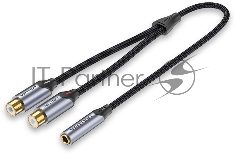 Переходник-разветвитель Vention гибкий Jack 3.5 mm F / 2RCA F - 0.3м