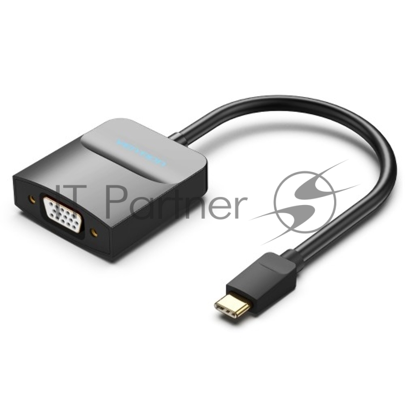 Мультимедиа конвертер Vention USB Type C M/VGA 15F, Черный