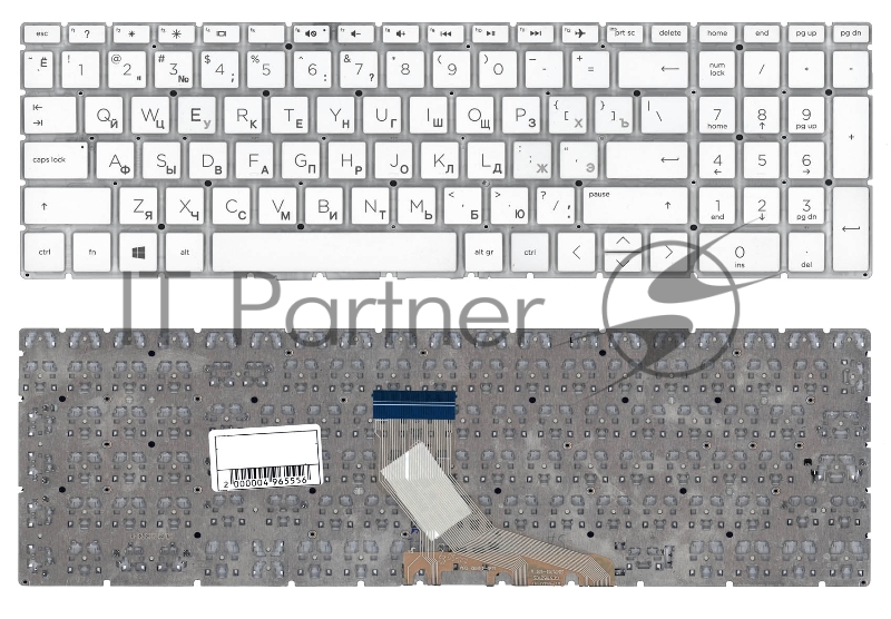 Клавиатура для ноутбука HP 15-db000 белая