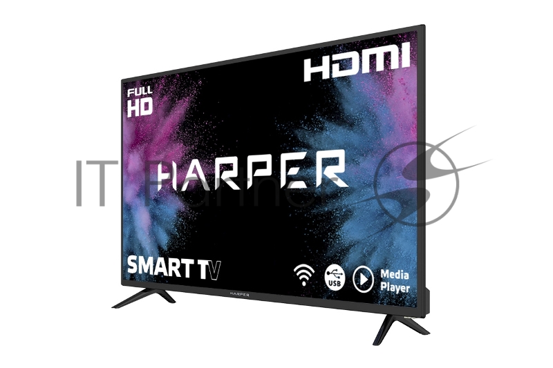 Телевизор HARPER 43F660TS SMART_TV,DVB-T2/T/C,FULL_HD 43 (107см), SMART_TV, Wi-Fi, Ethernet (RJ-45), 1920x1080 (FULL HD), цифровой тюнер DVB-T2/DVB-T/DVB-C, системы цветности аналогового ТВ SECAM, PAL, системы цветности для AV SECAM, PAL, NTSC, декод