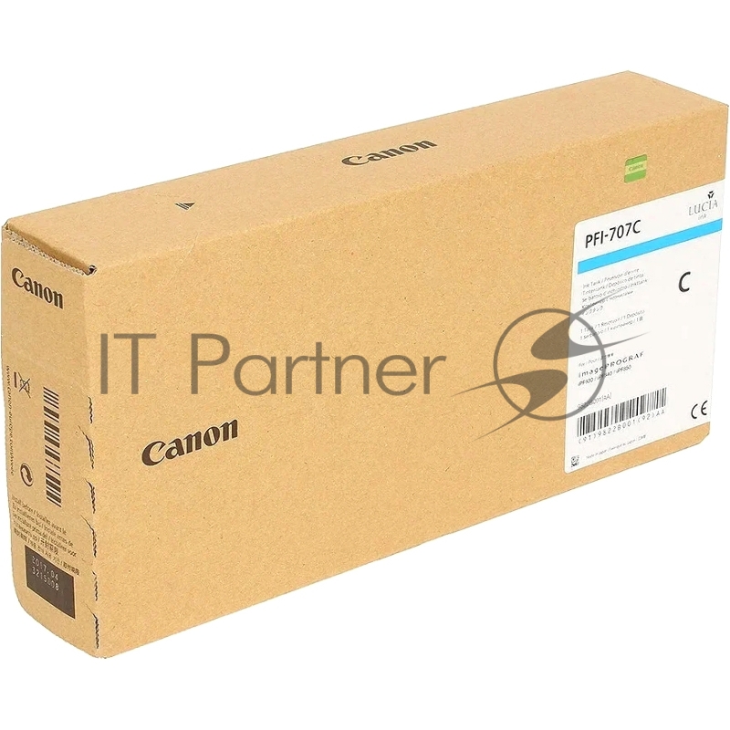 Картридж струйный Canon PFI-707 C 9822B001 голубой (700мл) для Canon iPF830/iPF840/iPF850