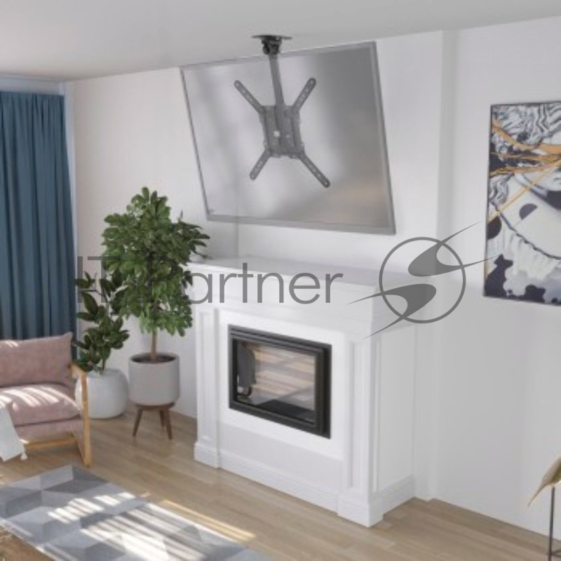 Кронштейн для телевизора Hama Swivel Height-adjustable черный 32-65 макс.40кг потолочный поворот