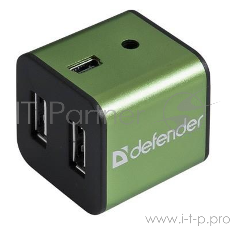 Контроллер DEFENDER USB QUADRO IRON USB 2.0, 4 порта, метал. корпус