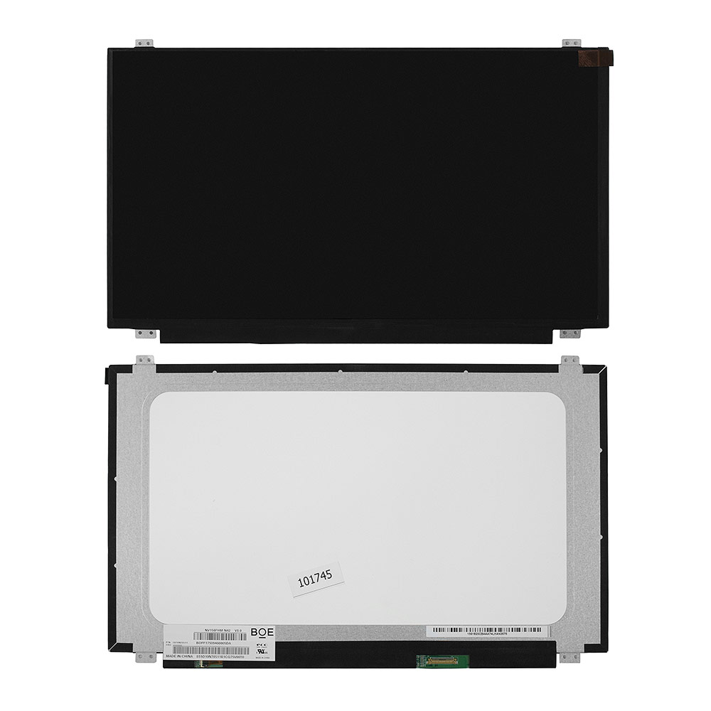 Матрица для ноутбука 15.6" 1920x1080 FHD, 30 pin Slim, крепления сверху/снизу (уши). Матовая. NT156FHM-N41.
