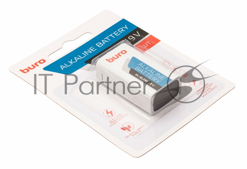 Батарея Buro Alkaline 6LR61 9V (1шт) блистер