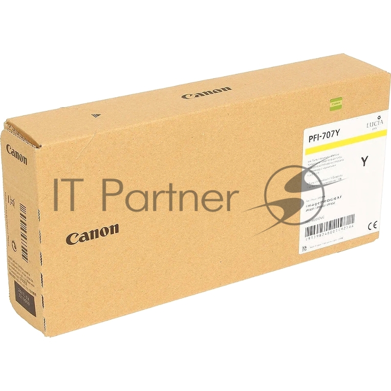 Картридж струйный Canon PFI-707 Y 9824B001 желтый (700мл) для Canon iPF830/iPF840/iPF850