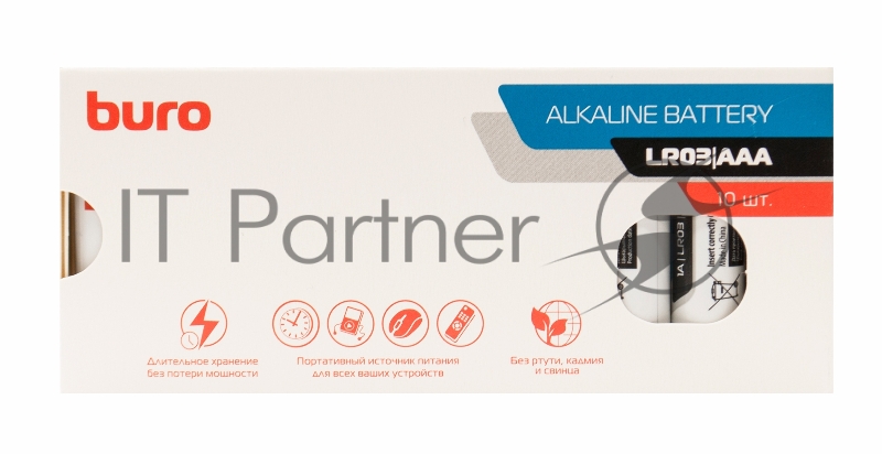 Батарея Buro Alkaline LR03 AAA (10шт) коробка