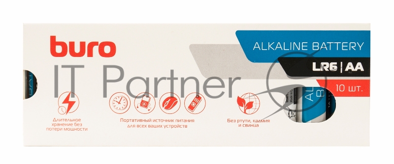 Батарея Buro Alkaline LR6 AA (10шт) коробка