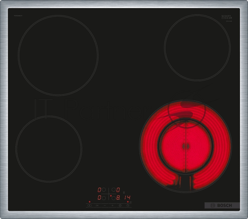 Электрическая варочная панель 60 cm, рама из нержавеющей стали