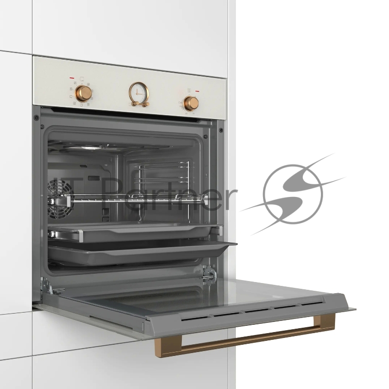 Serie 6, Встраиваемый духовой шкаф с функцией добавления пара, жемчужно-белый, 6 режимов, 3-х слойное остекление, утапливаемые переключатели, галогенное освещение, очистка AquaClean, 3D-горячий воздух, SoftClose- мягкое и тихое закрытие дверцы, внутр