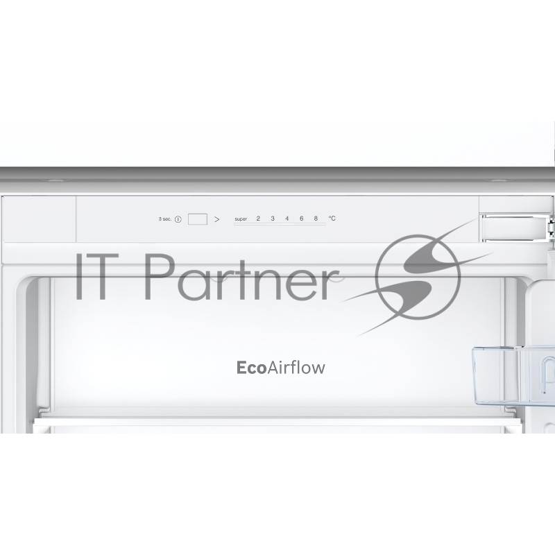 Встраиваемый холодильник с нижней морозильной камерой, Габариты (ВхШхГ) - 177,2х54,1х54,8 см, плоские шарниры, объём 265 (182+83) л, LowFrost
