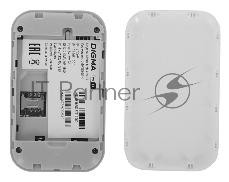 Модем 3G/4G Digma Mobile WiFi DMW1880 USB Wi-Fi Firewall +Router внешний белый