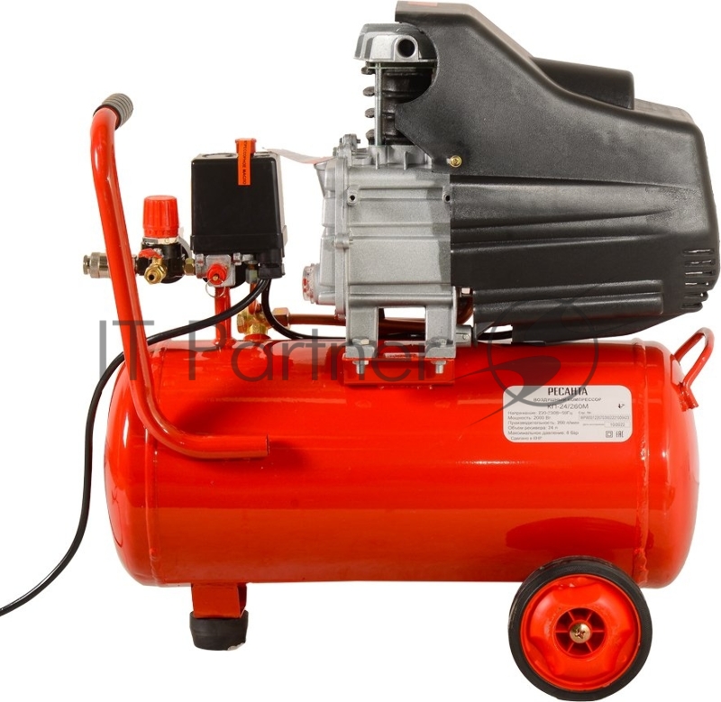 Компрессор поршневой Ресанта КП-24/260М масляный 260л/мин 24л 2000Вт красный/черный