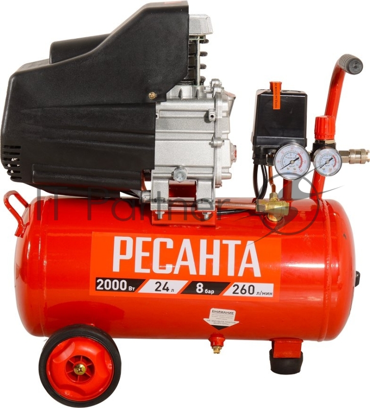 Компрессор поршневой Ресанта КП-24/260М масляный 260л/мин 24л 2000Вт красный/черный