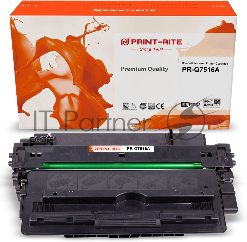 Картридж лазерный Print-Rite PR-Q7516A TFH415BPU1J черный (12000стр.) для HP LJ 5200/5200N/5200L/5200TN/5200DTN
