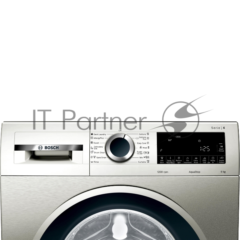 !! Фронтальная загрузка, 9 кг,1200 об/мин,EcoSilence Drive,AquaStop,таймер,замачива загрузка, серебристый Inox