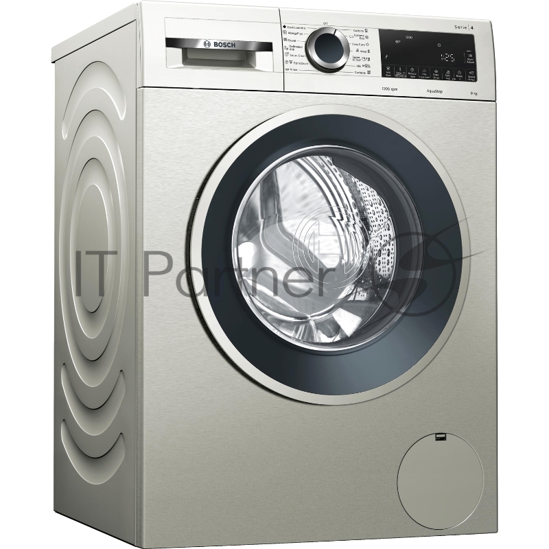 !! Фронтальная загрузка, 9 кг,1200 об/мин,EcoSilence Drive,AquaStop,таймер,замачива загрузка, серебристый Inox