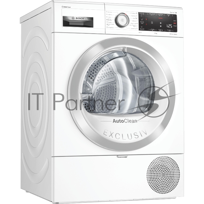 Serie 8, 9 кг, cушильная машина с тепловым насосом, A++, Home Connect, smartDry - беспроводная связь между стиральной и сушильной машиной, Iron Assist - освежение и уменьшение складок паром, AutoClean - самоочистка ворсового фильтра, antiVibration, 1