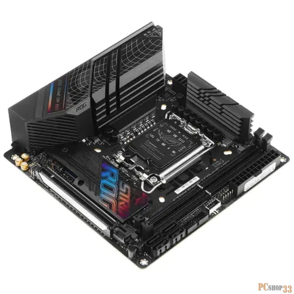 Материнская плата Asus ROG STRIX B760-I GAMING WIFI Soc-1700 Intel B760 2xDDR5 mini-ITX AC`97 8ch(7.1) 2.5Gg RAID+HDMI+DP