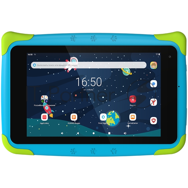 Планшет Topdevice Kids Tablet K7, 7.0 (1024x600) IPS display, Android 11 (Go edition) + HMS apps, up to 1.8GHz 4-core RK3566, 2/16GB, BT 4.1, WiFi, USB-C, microSD card slot, 0.3MP front cam + 2.0MP rear cam, 3000mAh bat, Blue