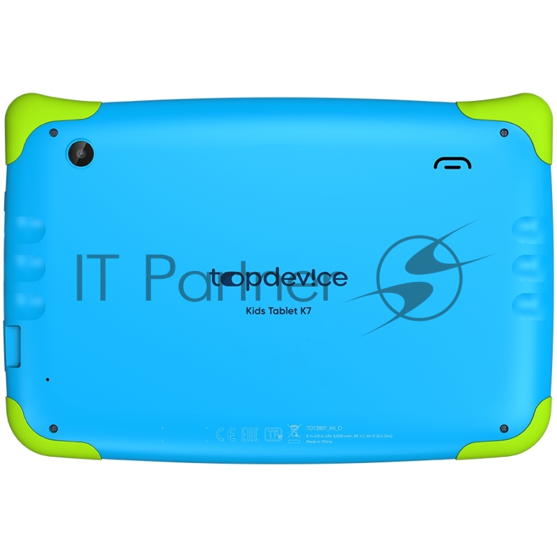 Планшет Topdevice Kids Tablet K7, 7.0 (1024x600) IPS display, Android 11 (Go edition) + HMS apps, up to 1.8GHz 4-core RK3566, 2/16GB, BT 4.1, WiFi, USB-C, microSD card slot, 0.3MP front cam + 2.0MP rear cam, 3000mAh bat, Blue