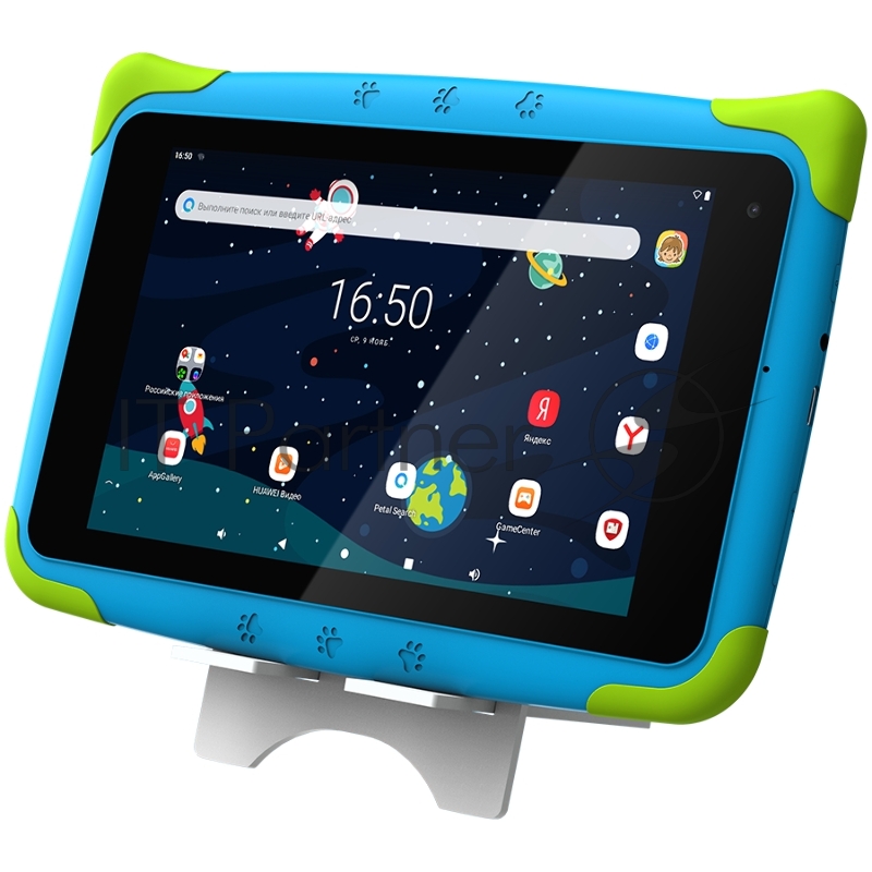 Планшет Topdevice Kids Tablet K7, 7.0 (1024x600) IPS display, Android 11 (Go edition) + HMS apps, up to 1.8GHz 4-core RK3566, 2/16GB, BT 4.1, WiFi, USB-C, microSD card slot, 0.3MP front cam + 2.0MP rear cam, 3000mAh bat, Blue