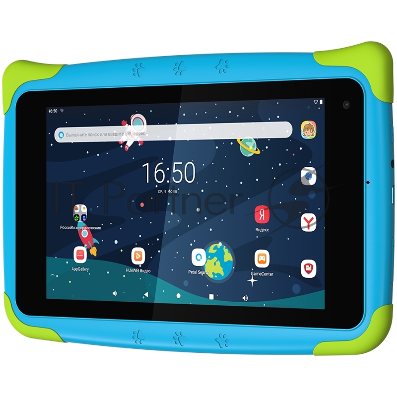 Планшет Topdevice Kids Tablet K7, 7.0 (1024x600) IPS display, Android 11 (Go edition) + HMS apps, up to 1.8GHz 4-core RK3566, 2/16GB, BT 4.1, WiFi, USB-C, microSD card slot, 0.3MP front cam + 2.0MP rear cam, 3000mAh bat, Blue