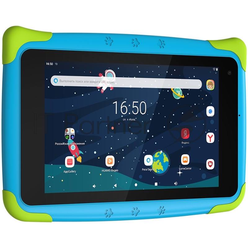 Планшет Topdevice Kids Tablet K7, 7.0 (1024x600) IPS display, Android 11 (Go edition) + HMS apps, up to 1.8GHz 4-core RK3566, 2/16GB, BT 4.1, WiFi, USB-C, microSD card slot, 0.3MP front cam + 2.0MP rear cam, 3000mAh bat, Blue