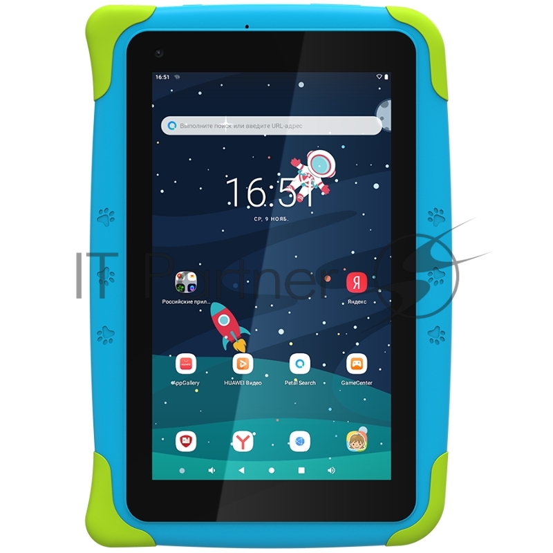 Планшет Topdevice Kids Tablet K7, 7.0 (1024x600) IPS display, Android 11 (Go edition) + HMS apps, up to 1.8GHz 4-core RK3566, 2/16GB, BT 4.1, WiFi, USB-C, microSD card slot, 0.3MP front cam + 2.0MP rear cam, 3000mAh bat, Blue