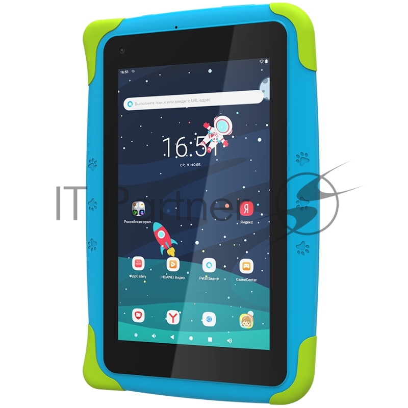 Планшет Topdevice Kids Tablet K7, 7.0 (1024x600) IPS display, Android 11 (Go edition) + HMS apps, up to 1.8GHz 4-core RK3566, 2/16GB, BT 4.1, WiFi, USB-C, microSD card slot, 0.3MP front cam + 2.0MP rear cam, 3000mAh bat, Blue