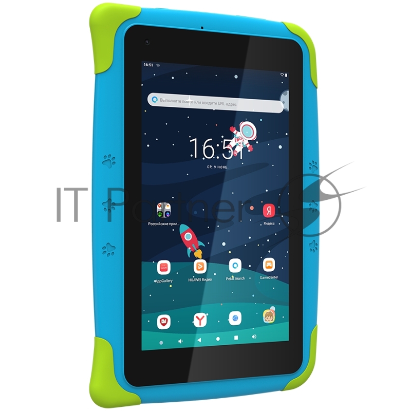 Планшет Topdevice Kids Tablet K7, 7.0 (1024x600) IPS display, Android 11 (Go edition) + HMS apps, up to 1.8GHz 4-core RK3566, 2/16GB, BT 4.1, WiFi, USB-C, microSD card slot, 0.3MP front cam + 2.0MP rear cam, 3000mAh bat, Blue