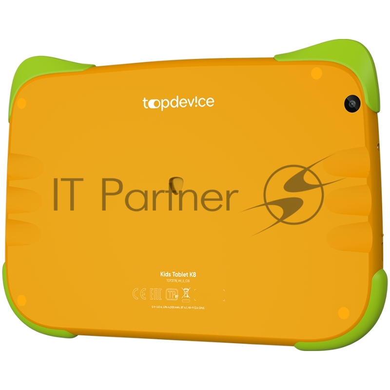 Планшет Topdevice Kids Tablet K8, 8.0 (1280x800) IPS display, Android 11 (Go edition) + HMS apps, up to 1.8GHz 4-core RK3566, 2/32GB, BT 4.1, WiFi, USB-C, microSD card slot, 0.3MP front cam + 2.0MP rear cam, 4000mAh bat, orange