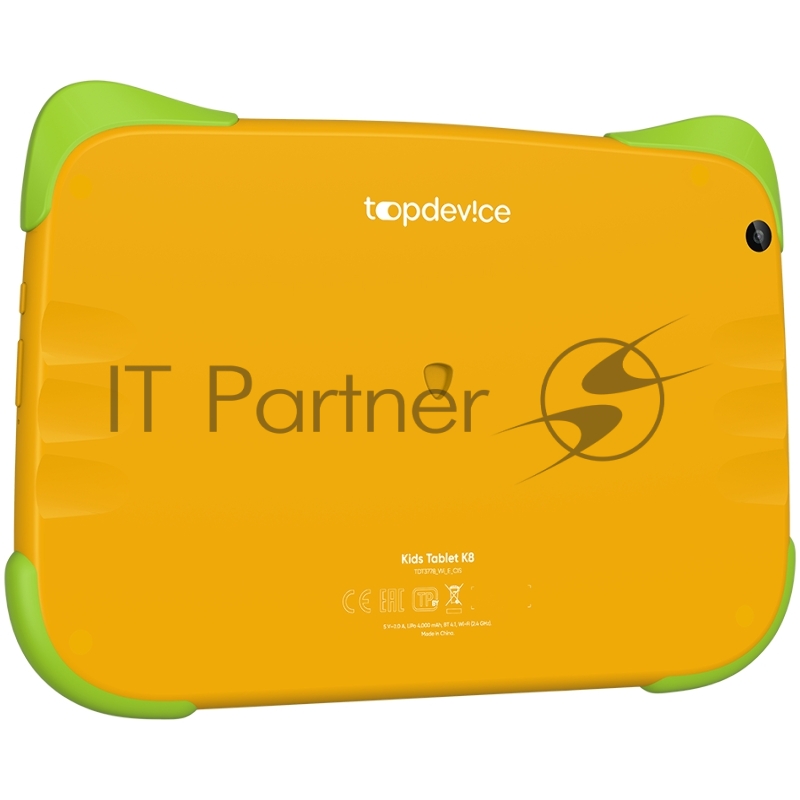 Планшет Topdevice Kids Tablet K8, 8.0 (1280x800) IPS display, Android 11 (Go edition) + HMS apps, up to 1.8GHz 4-core RK3566, 2/32GB, BT 4.1, WiFi, USB-C, microSD card slot, 0.3MP front cam + 2.0MP rear cam, 4000mAh bat, orange