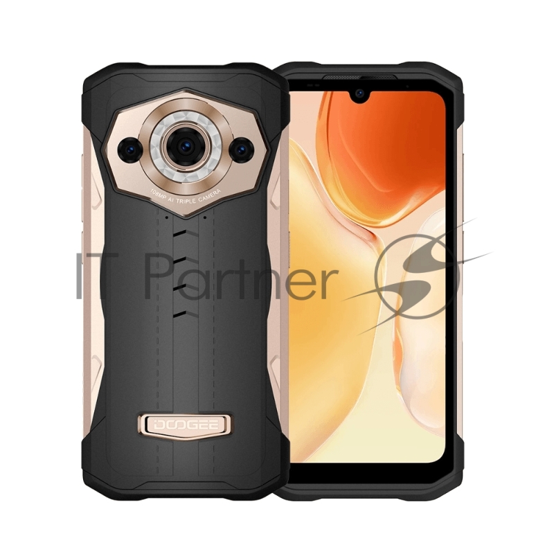 Смартфон Doogee S99 Sunshine Gold, 6.3 1080x2340, 2x2,1 ГГц+ 6x2,0 ГГц, 8 Core, 8GB RAM, 128GB, 1 ТБ, 108 МП+ 64 МП + 16 МП/32Mpix, 2 Sim, 2G, 3G, LTE, BL v5.1, Wi-Fi, NFC, GPS, Type-C, 6000mAh, Android 12, 310г, 172 ммx82 ммx15,5 мм