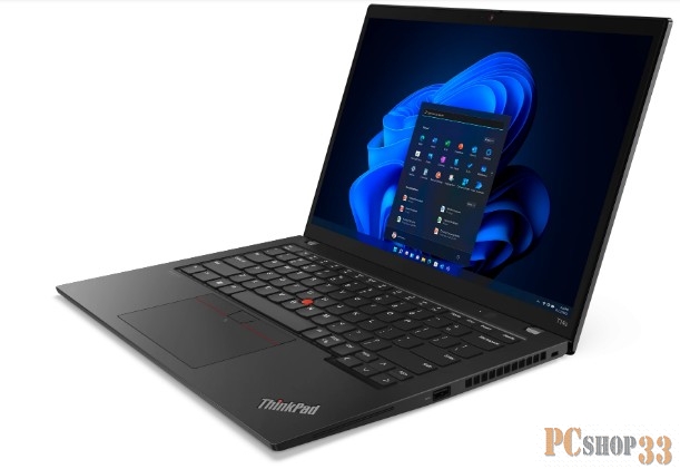 Ноутбук ThinkPad T14s Gen 3 14 WUXGA (1920x1200) IPS 300N, i7-1260P, 16GB LPDDR5 4800, 512GB SSD M.2, Intel Iris Xe, WiFi, BT, FPR, IR Cam, 57Wh, 65W USB-C, KB RU/ENG, NoOS, 1Y, 1.21kg