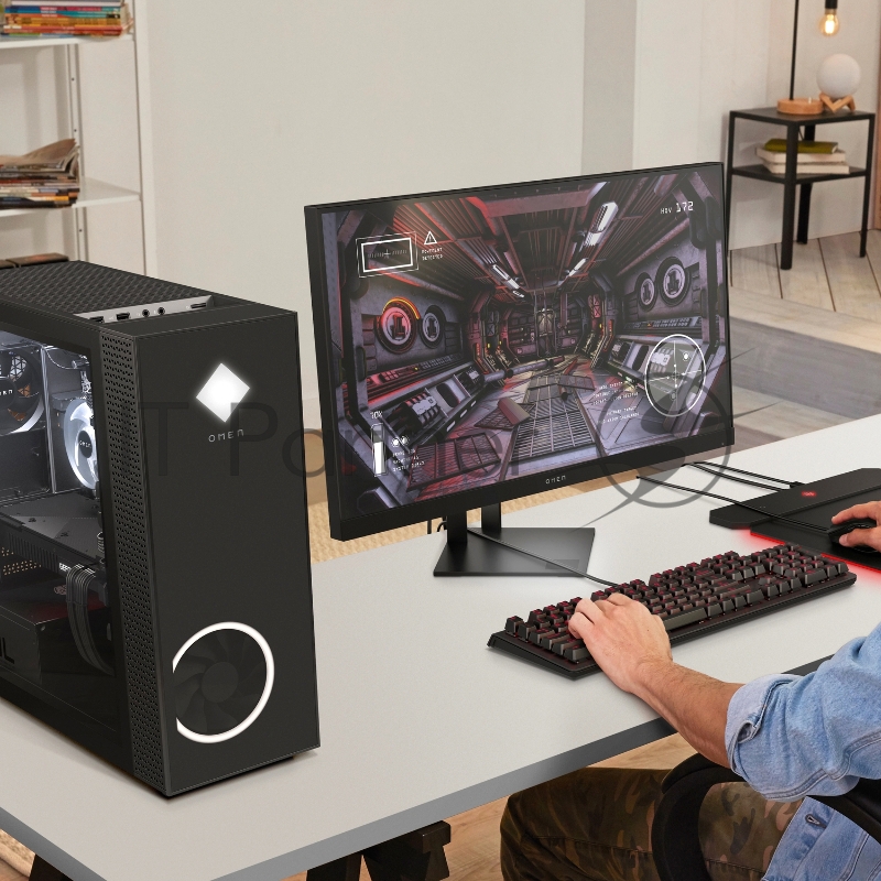 Персональный компьютер/ HP Omen GT13-1154 Tower AMD Ryzen 7 5800X(3.8Ghz)/16384Mb/1024PCIS RTX 3080(10240Mb)/WiFi/war 1y/Win11Home + No KBD, no MOUSE