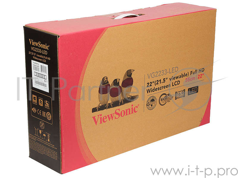 Монитор 21.5 ViewSonic VG2233-LED Black 1920x1080, 5ms, 250 cd/m2, 1000:1 (DCR 20M:1), D-Sub, DVI,