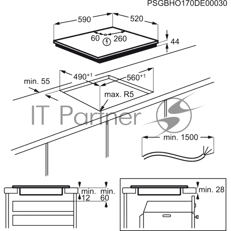 Индукционная варочная поверхность Electrolux LIL61424C черный