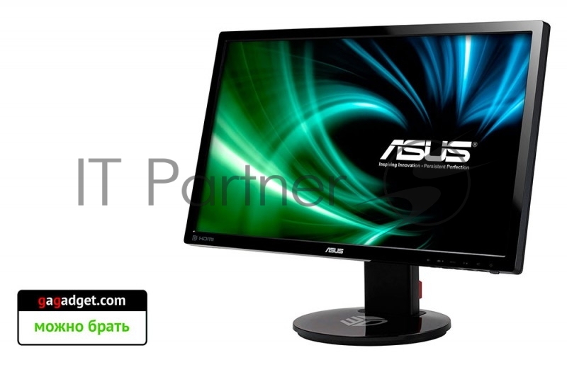 Монитор 24 ASUS VG248QE 3D Black LED, 3D, 1920x1080, 1ms, 350 cd/m2, ASCR 80M:1, DP, DVI-D (HDCP),