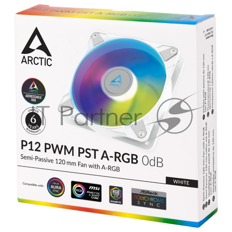 Вентилятор корпусной ARCTIC P12 PWM PST A-RGB (White) retail арт. ACFAN00254A