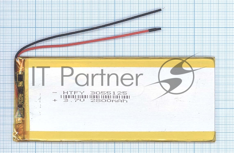 Аккумулятор Li-Pol (батарея) 3*55*125мм 2pin 3.7V/2800mAh