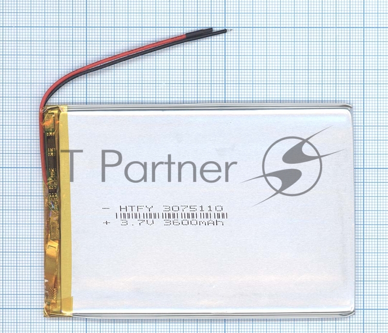 Аккумулятор Li-Pol (батарея) 3*75*110мм 2pin 3.7V/3600mAh