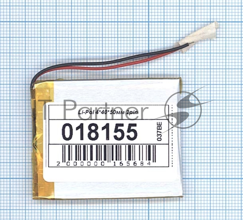 Аккумулятор Li-Pol (батарея) 4*40*50мм 2pin 3.7V/550mAh