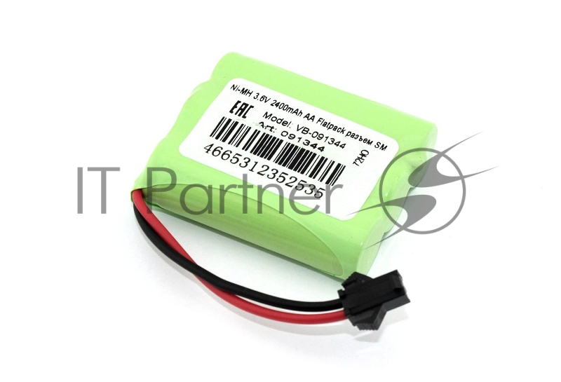 Аккумулятор Ni-MH 3.6V 2400mAh AA Flatpack разъем SM