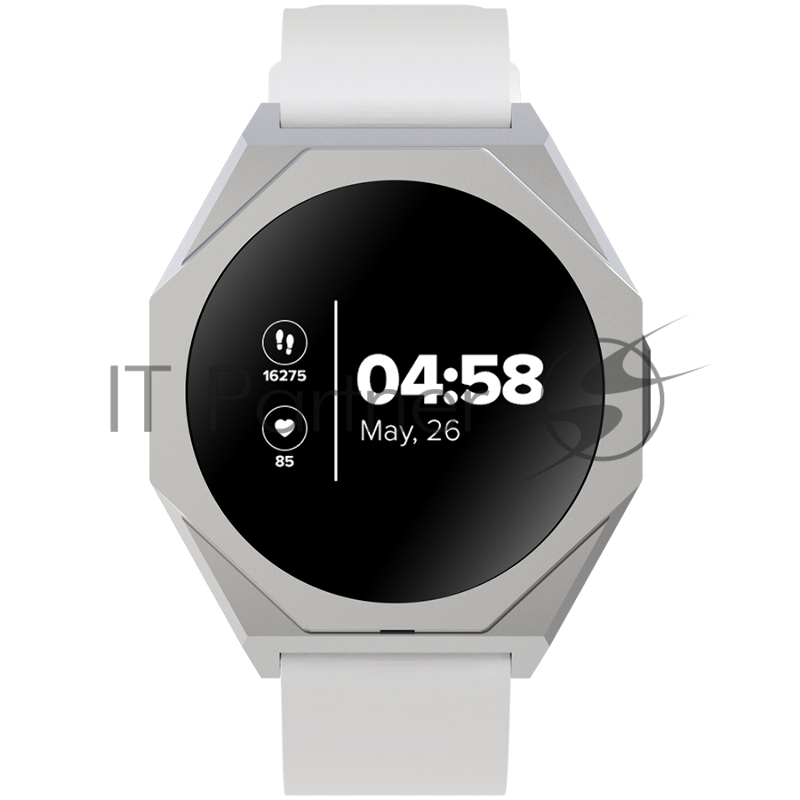 Смарт-часы CANYON Otto SW-86, Smart watch Realtek 8762DK LCD 1.3 LTPS 360X360px, G+F 1+gesture 192KB Li-ion polymer battery 3.7v 280mAh,Silver aluminum alloy case middle frame+plastic bottom case+white silicone strap+silver strap buckle host:45.4*42.