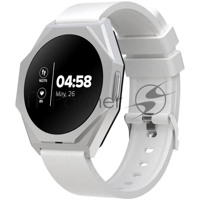 Смарт-часы CANYON Otto SW-86, Smart watch Realtek 8762DK LCD 1.3 LTPS 360X360px, G+F 1+gesture 192KB Li-ion polymer battery 3.7v 280mAh,Silver aluminum alloy case middle frame+plastic bottom case+white silicone strap+silver strap buckle host:45.4*42.
